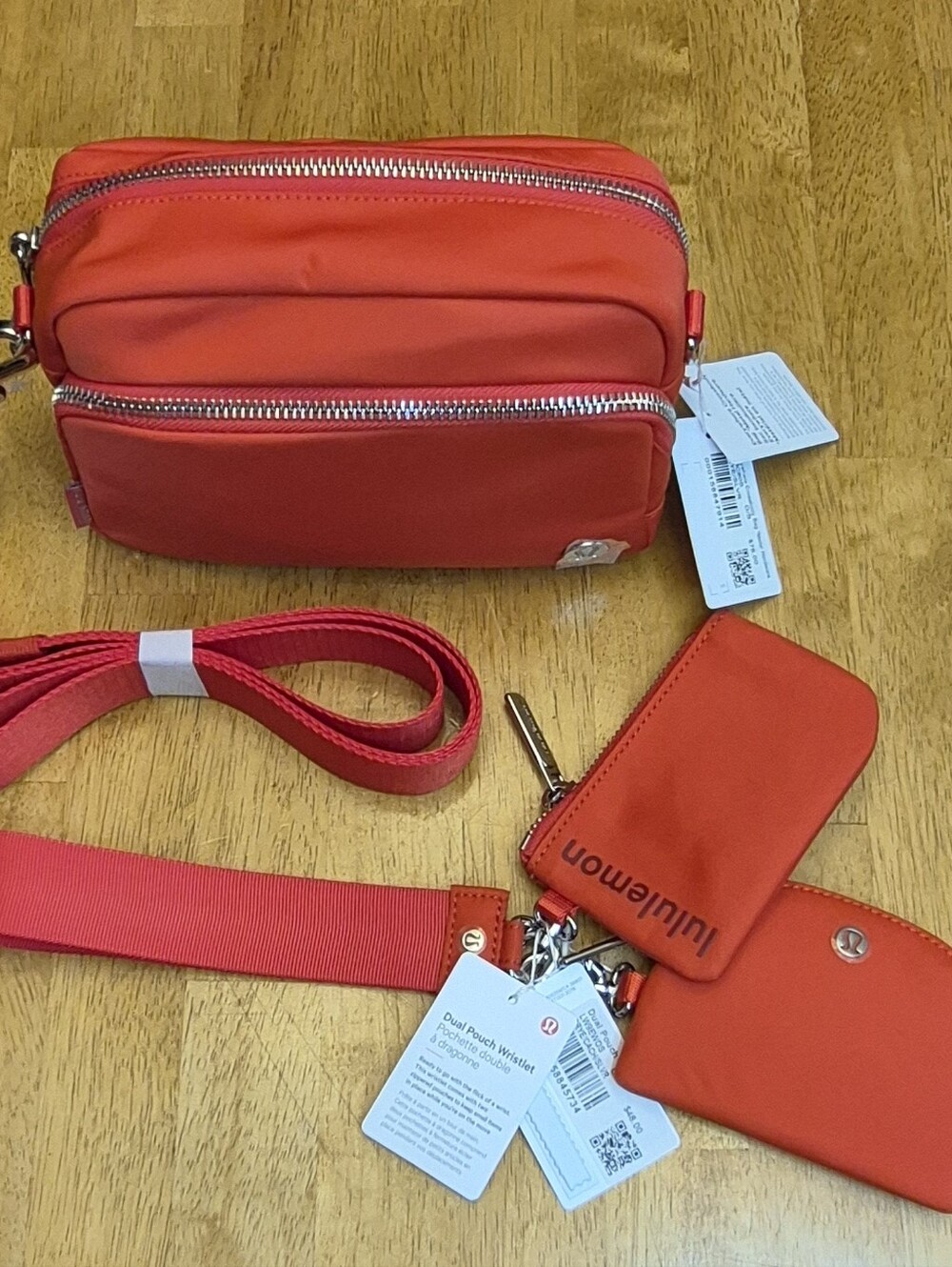 Lululemon Everywhere Crossbody Bag 2L + Dual Pouch Wristlet Set In Cherry Ember - Picture 4 of 8